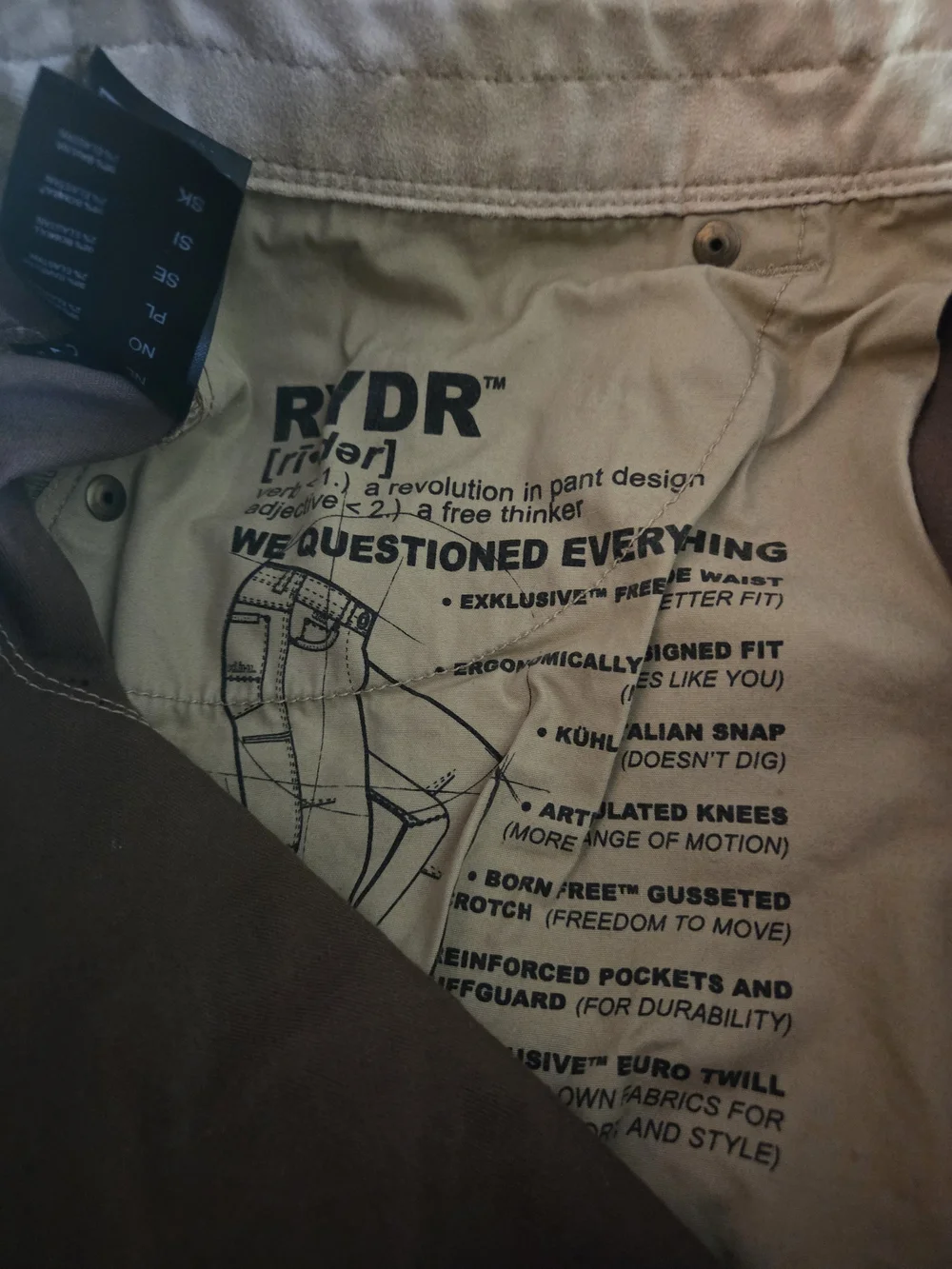 KÜHL RYDR Brown Outdoor Utility Pants - Back Pocket Detail